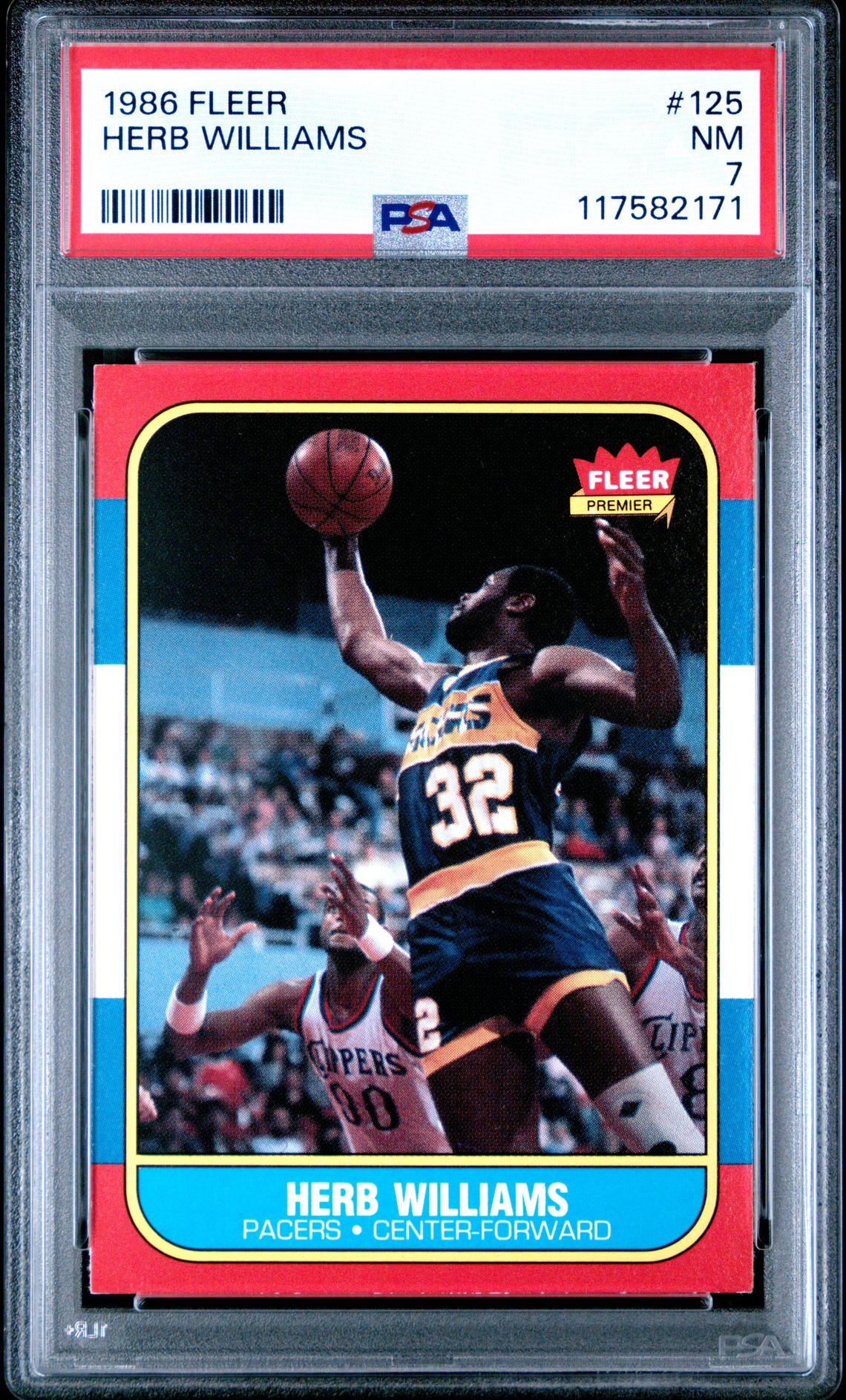 1986 Fleer Herb Williams #125 Nm 7 front