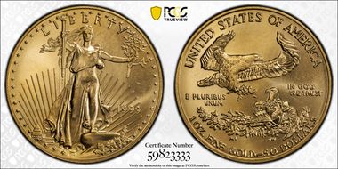 1999 $50 Gold Eagle MS65