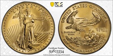 1989 $50 Gold Eagle MS69