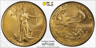 1992 $50 Gold Eagle MS69