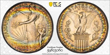 1915-S 50C Panama-Pacific MS68