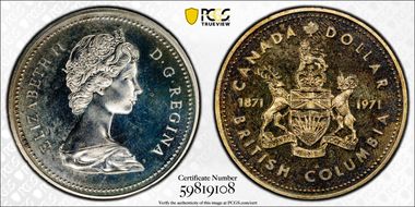 1971 S$1 British Columbia Ag SP66