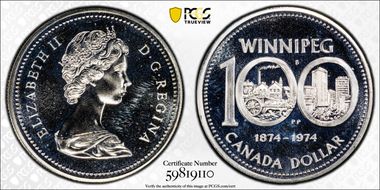 1974 S$1 Winnipeg Ag SP64