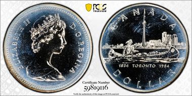 1984 S$1 Toronto Ag SP66