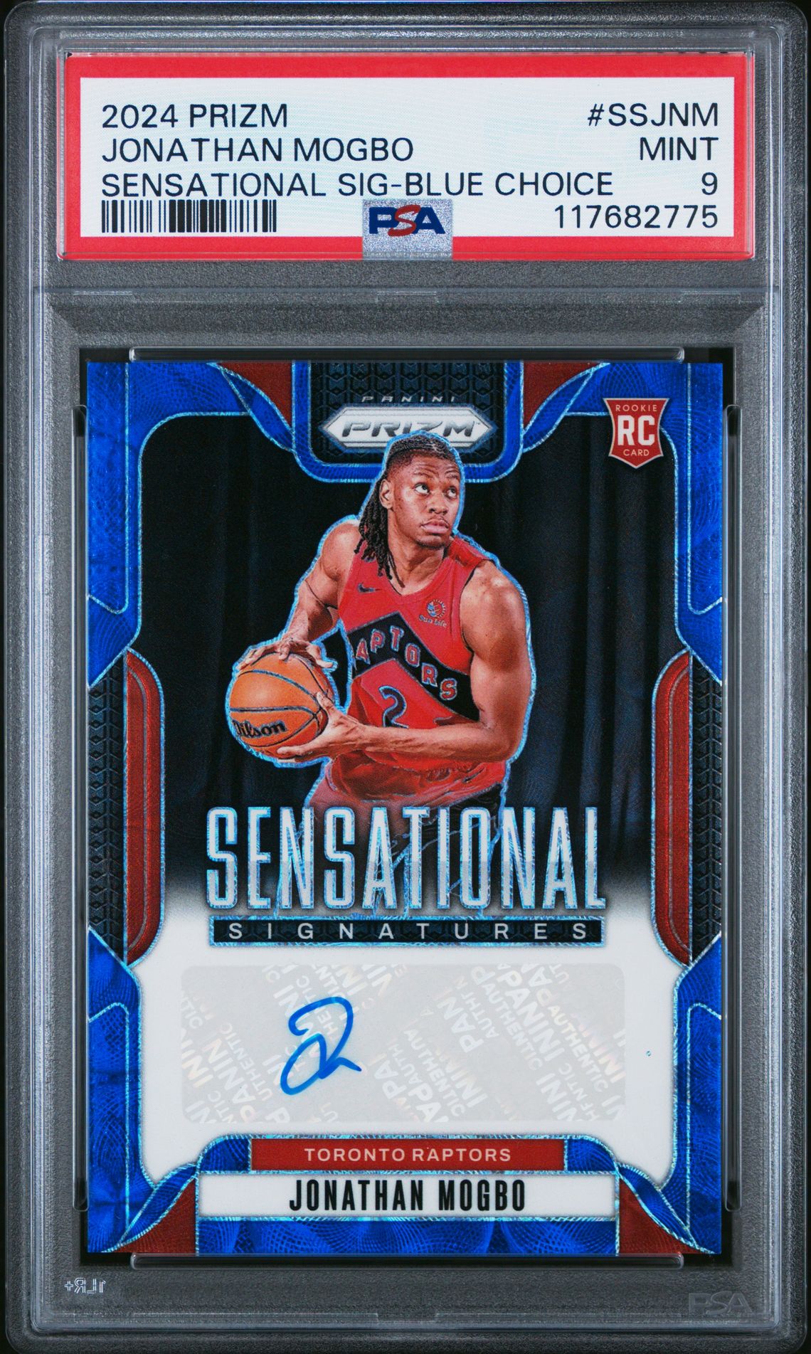 2024 Panini PANINI PRIZM SENSATIONAL SIGNATURES BLUE CHOICE #SSJNM Jonathan Mogbo front