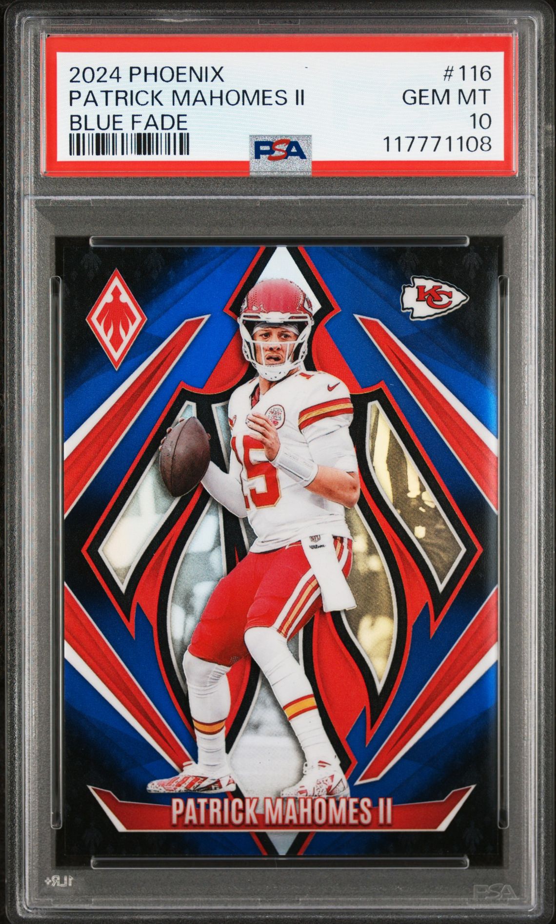 2024 Panini PANINI PHOENIX BLUE FADE #116 Patrick Mahomes Ii front