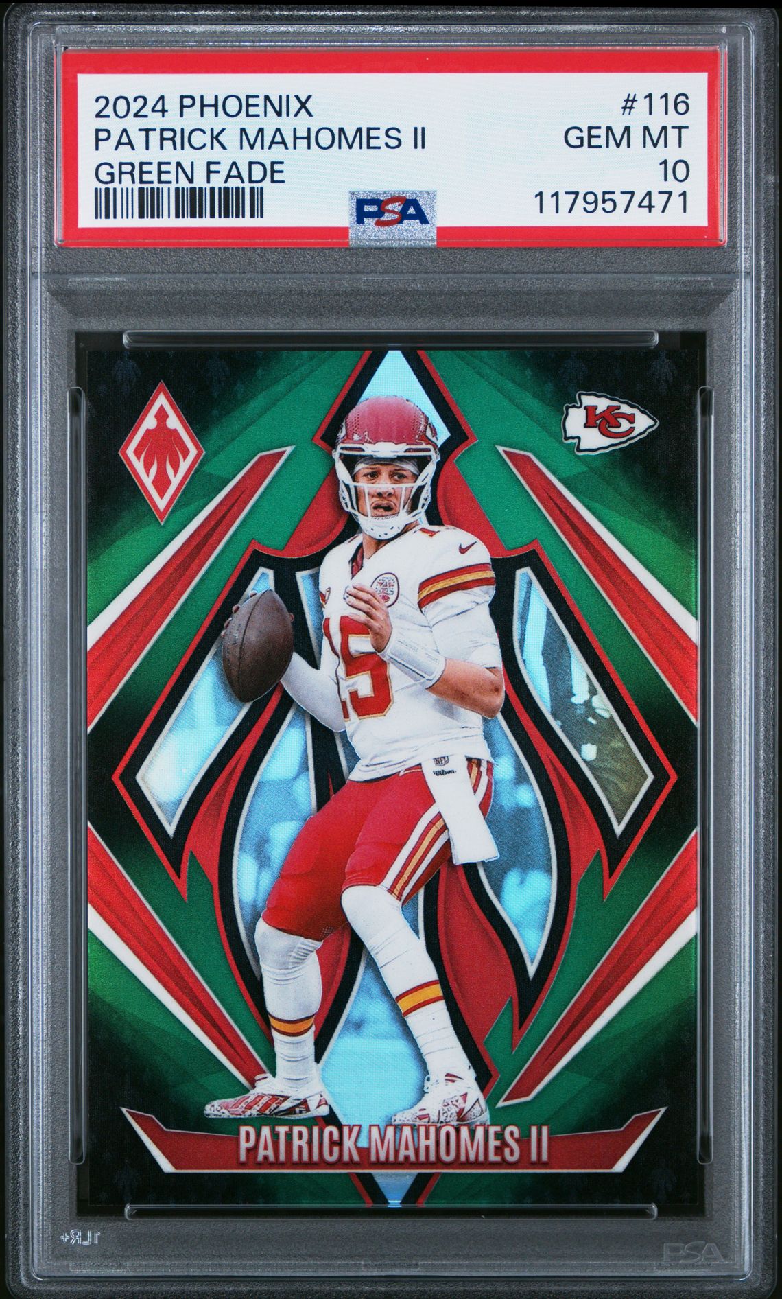 2024 PANINI PHOENIX GREEN FADE #116 Patrick Mahomes Ii front