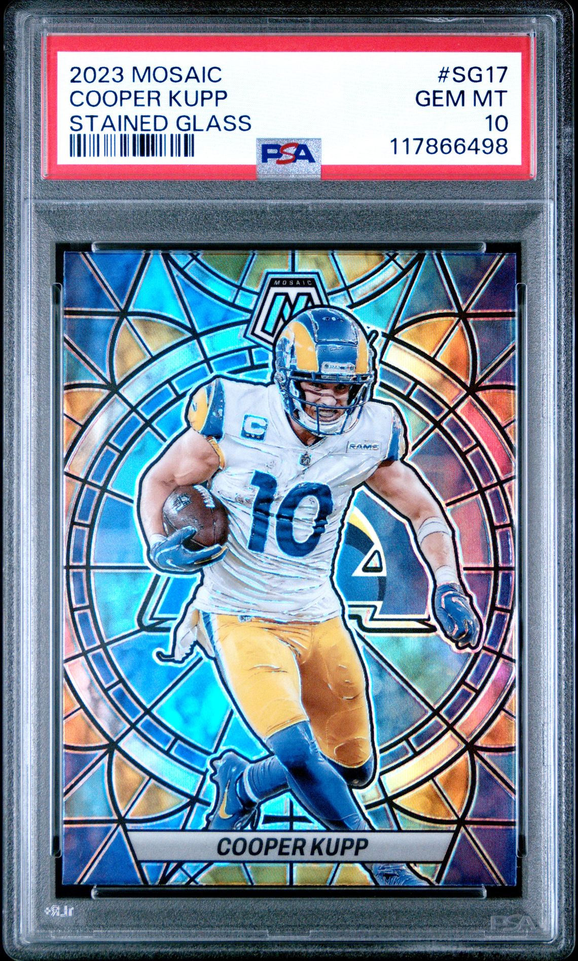 2023 Panini Mosaic Stained Glass Cooper Kupp #Sg17 Gem Mt 10 front