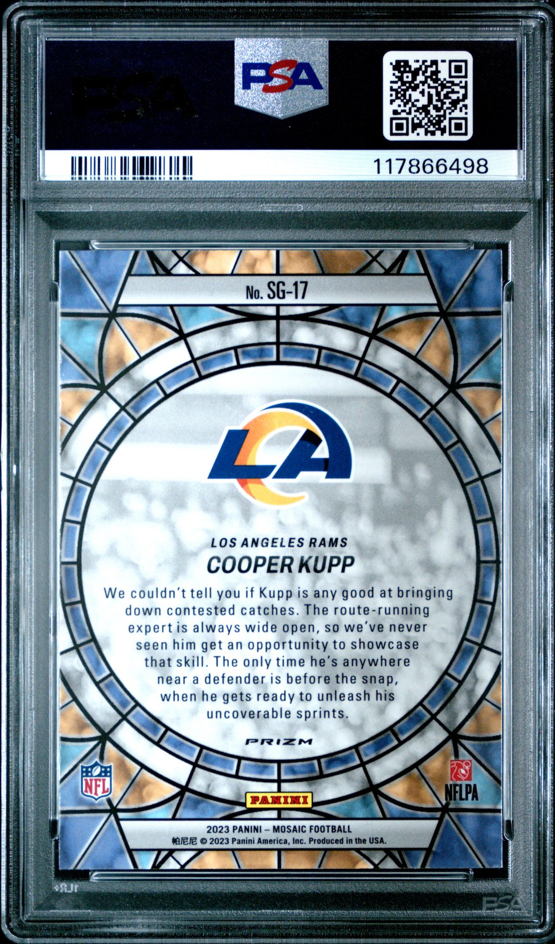 2023 Panini Mosaic Stained Glass Cooper Kupp #Sg17 Gem Mt 10 back