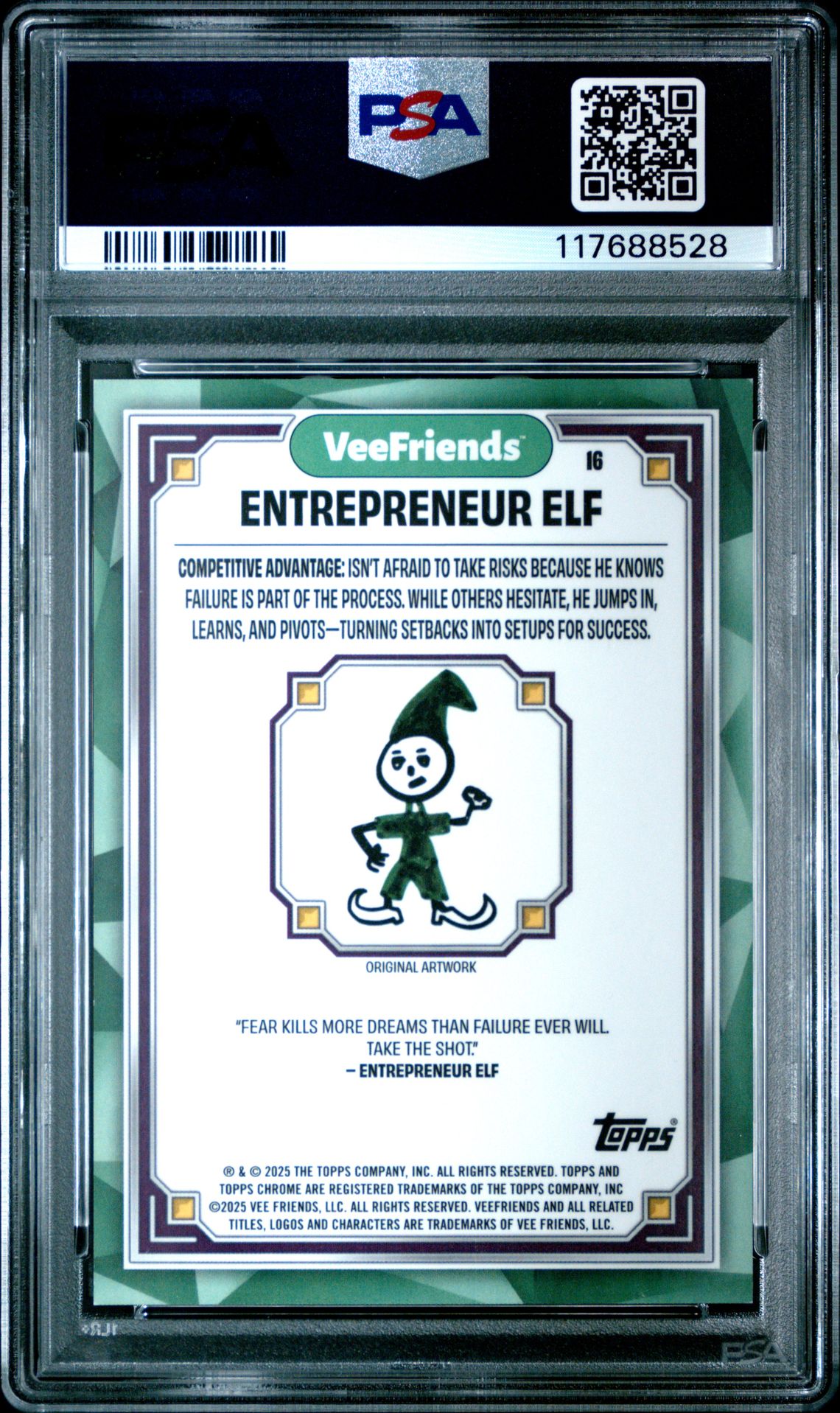 2025 Topps Chrome Veefriends Entrepreneur Elf #16 (Shimmer Refractor) Mint 9 back