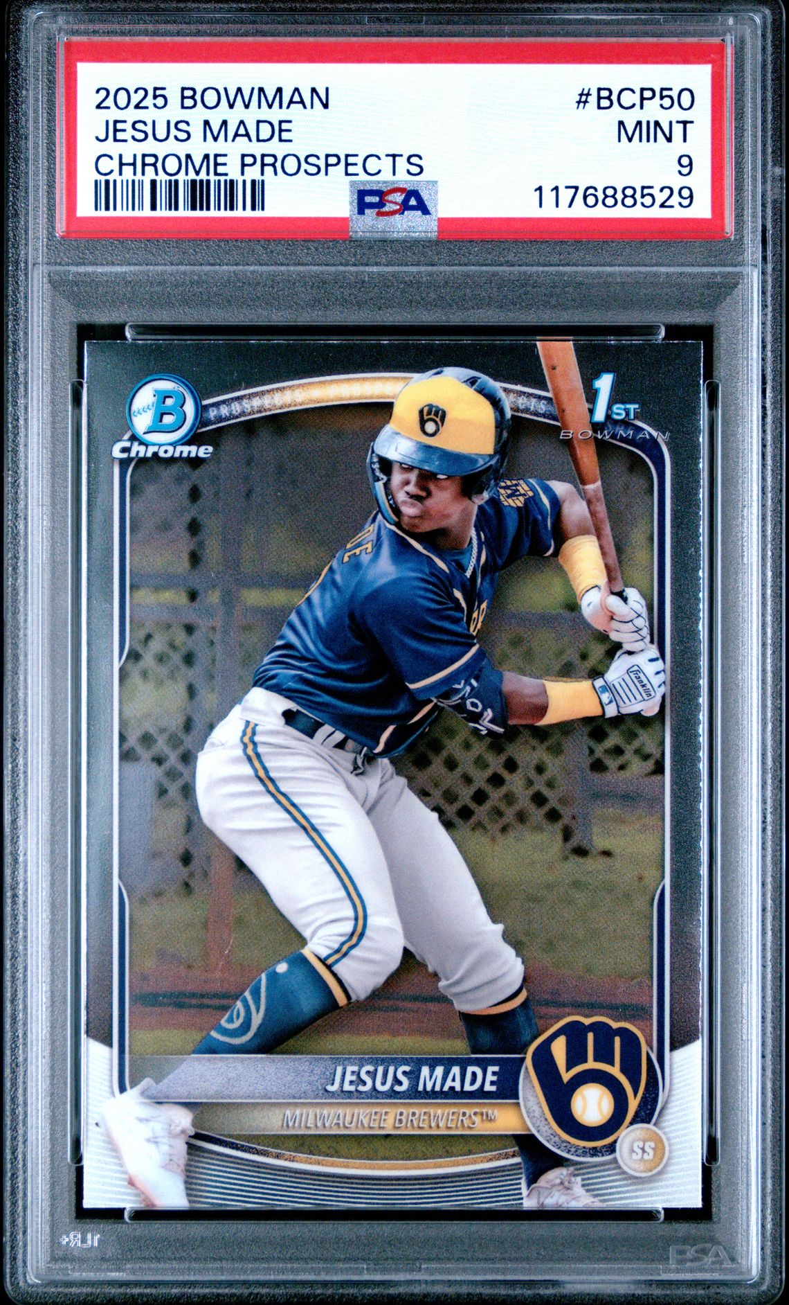 2025 Bowman Chrome Prospects Jesus Made #Bcp50 Mint 9 front