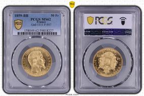 1859-BB 50 Fr Gad-1111 F-547 MS62