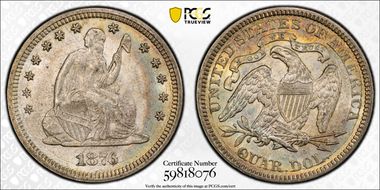 1876 25C MPD FS-305 AU58+