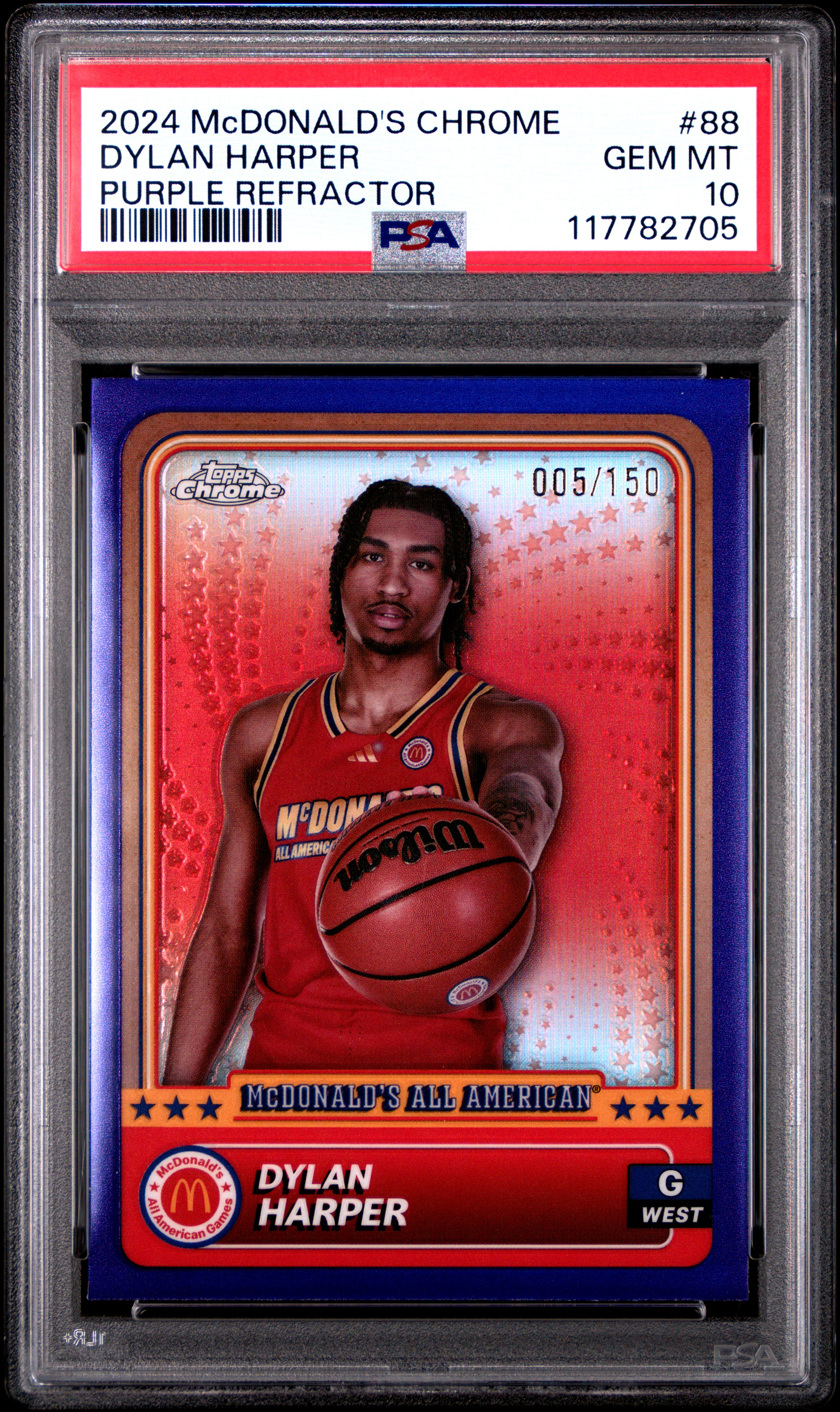 2024 #88 Dylan Harper PSA 10 Topps Chrome McDonald's All American