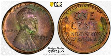 1955-D 1C MS66BN