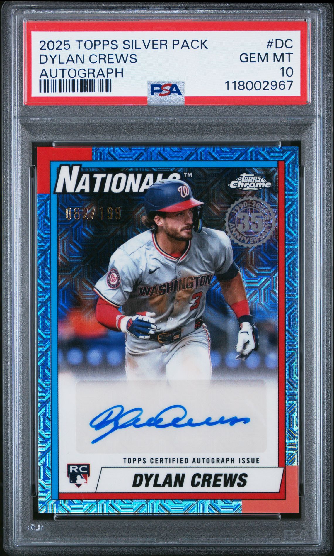 2025 Topps TOPPS SILVER PACK 1990 CHROME PROMO AUTOGRAPH #DC Dylan Crews front