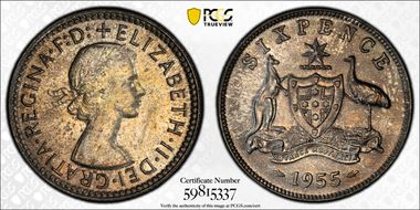 1955(m) 6D KM-58  Ag MS66