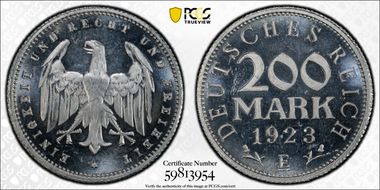 1923-E 200 Mk J-304 PR65CAM