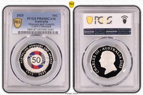 2025 50C Honours and Awards CuNi Colorized PR69DCAM