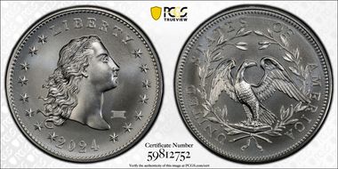 2024 Medal Flowing Hair Ag w/ 230 Privy 230th Anniversary MS70