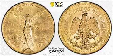 1921 50 Peso KM-481 Au MS63