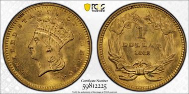 1862 G$1 MS63