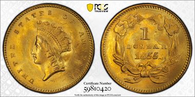 1855 G$1 MS65+