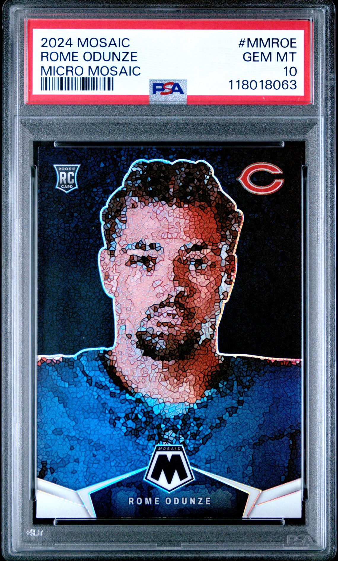 2024 Panini Mosaic Micro Mosaic Rome Odunze #Mmroe Gem Mt 10 front