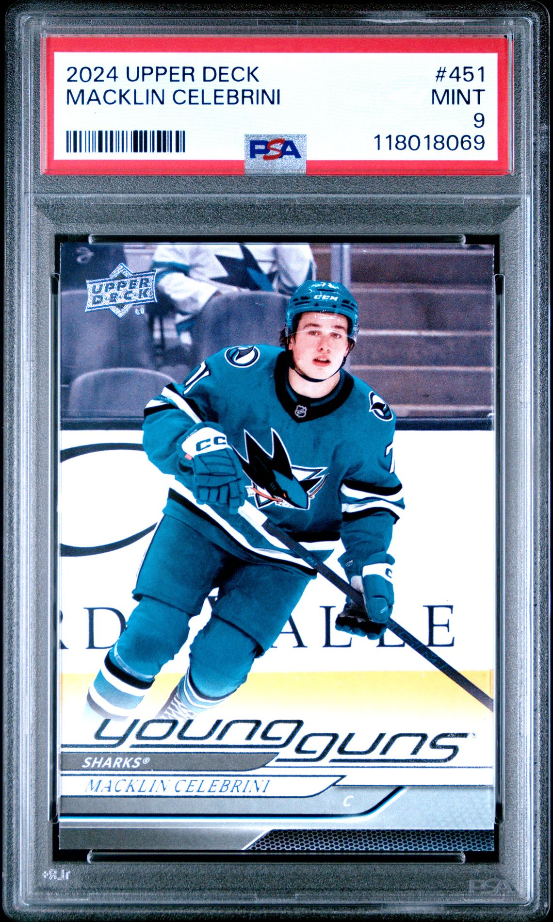 2024 Upper Deck Macklin Celebrini #451 Mint 9 front