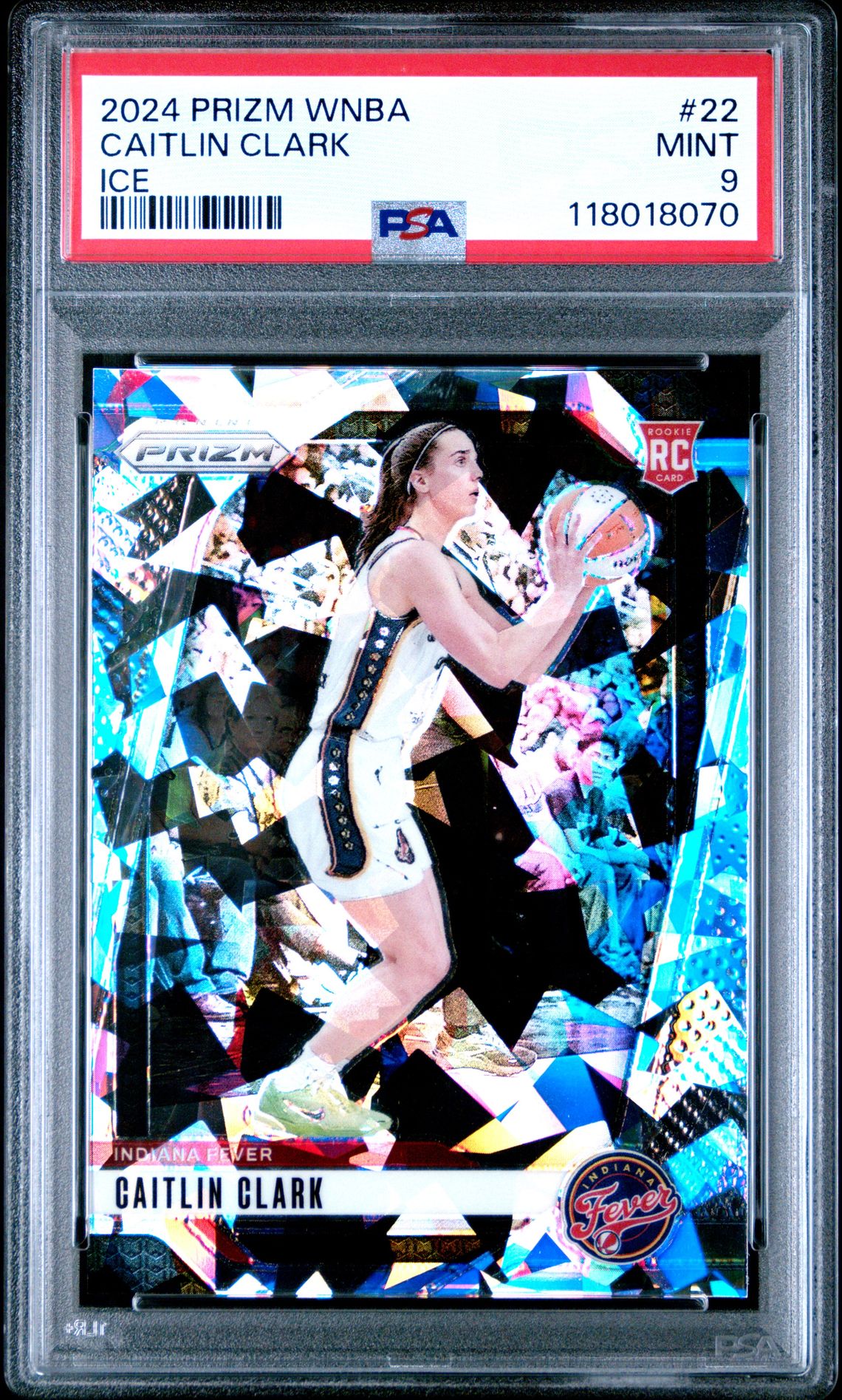 2024 Panini Prizm Wnba Caitlin Clark #22 (Ice) Mint 9 front