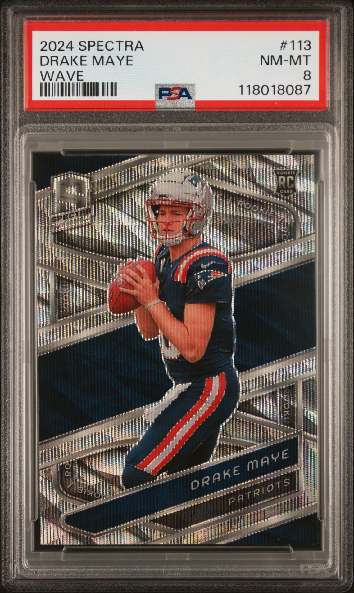 2024 Panini Spectra Drake Maye #113 (Wave) Nm-Mt 8 front