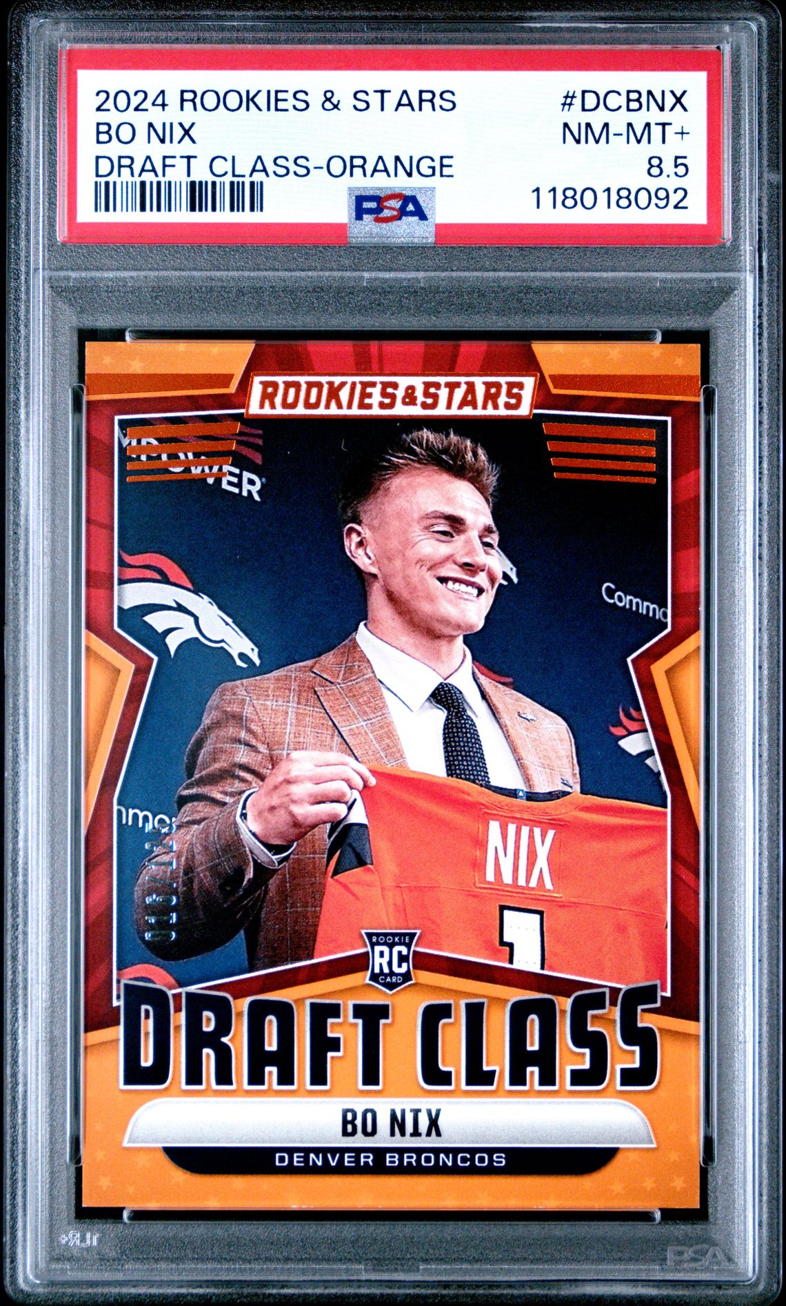 2024 Panini Rookies & Stars Draft Class Bo Nix #Dcbnx (Draft Class-Orange) Nm-Mt+ 8.5 front