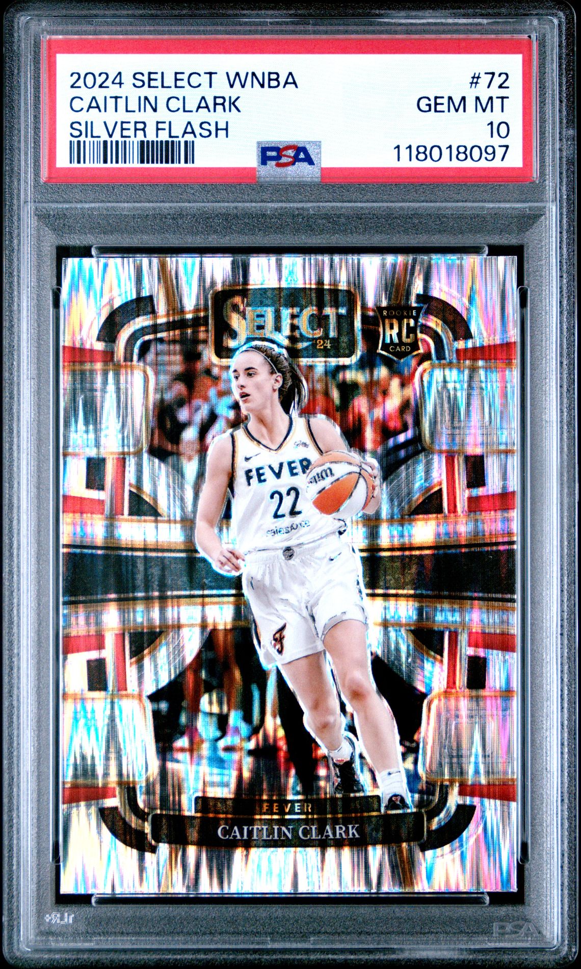 2024 Panini Select Wnba Caitlin Clark #72 (Silver Flash) Gem Mt 10 front