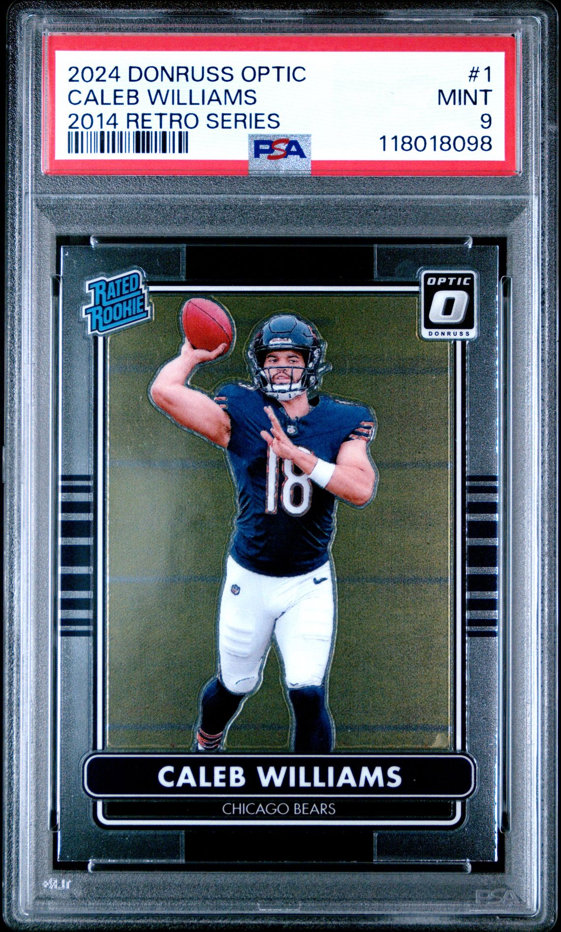 2024 Panini Donruss Optic 2014 Retro Series Caleb Williams #1 Mint 9 front