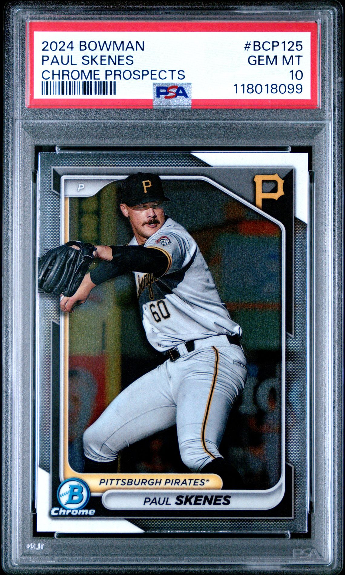 2024 Bowman Chrome Prospects Paul Skenes #Bcp125 Gem Mt 10 front