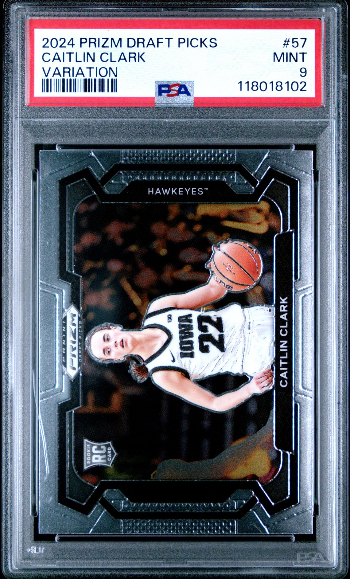 2024 Panini Prizm Draft Picks Caitlin Clark #57 (Variation) Mint 9 front