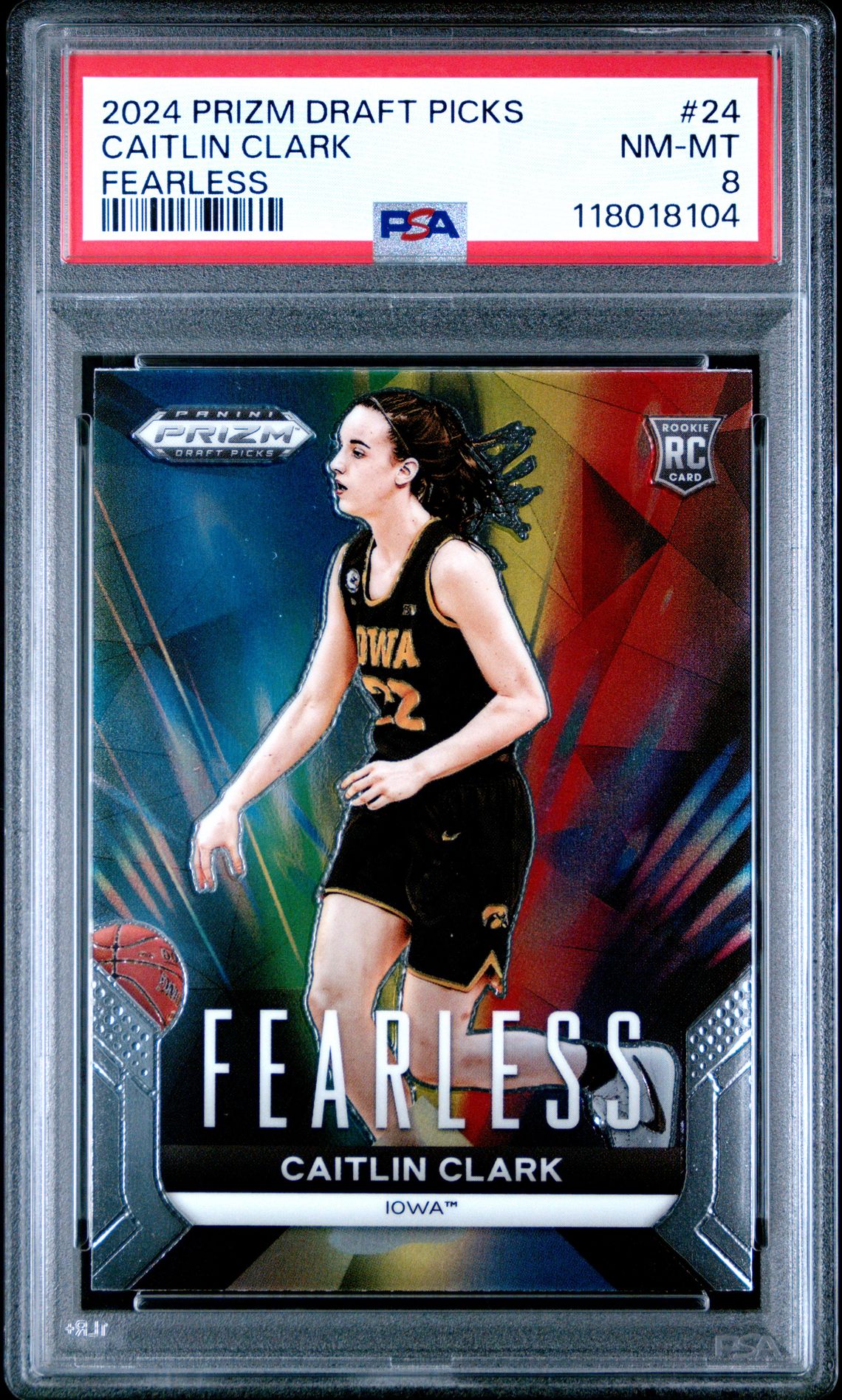 2024 Panini Prizm Draft Picks Fearless Caitlin Clark #24 Nm-Mt 8 front