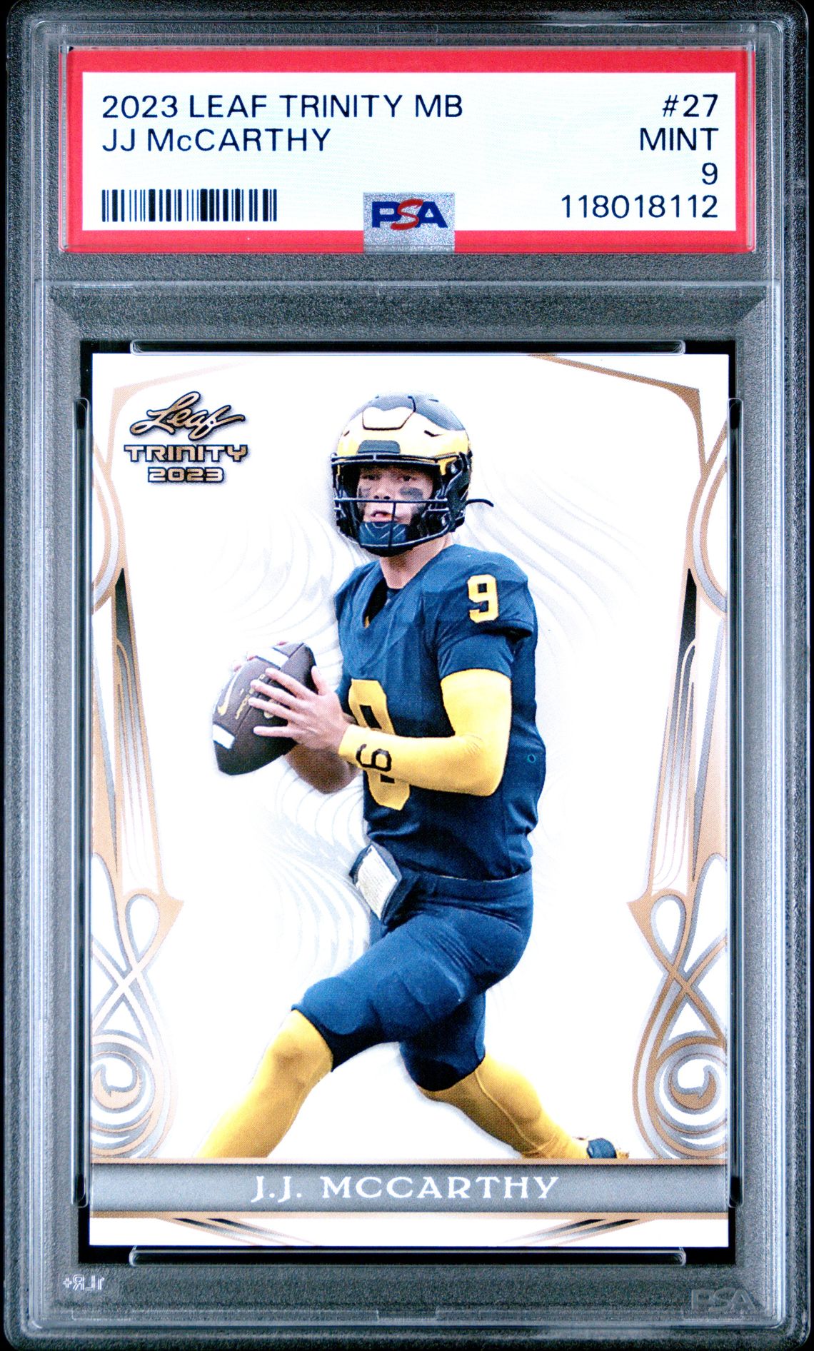 2023 Leaf Trinity Mega Box Jj Mccarthy #27 Mint 9 front