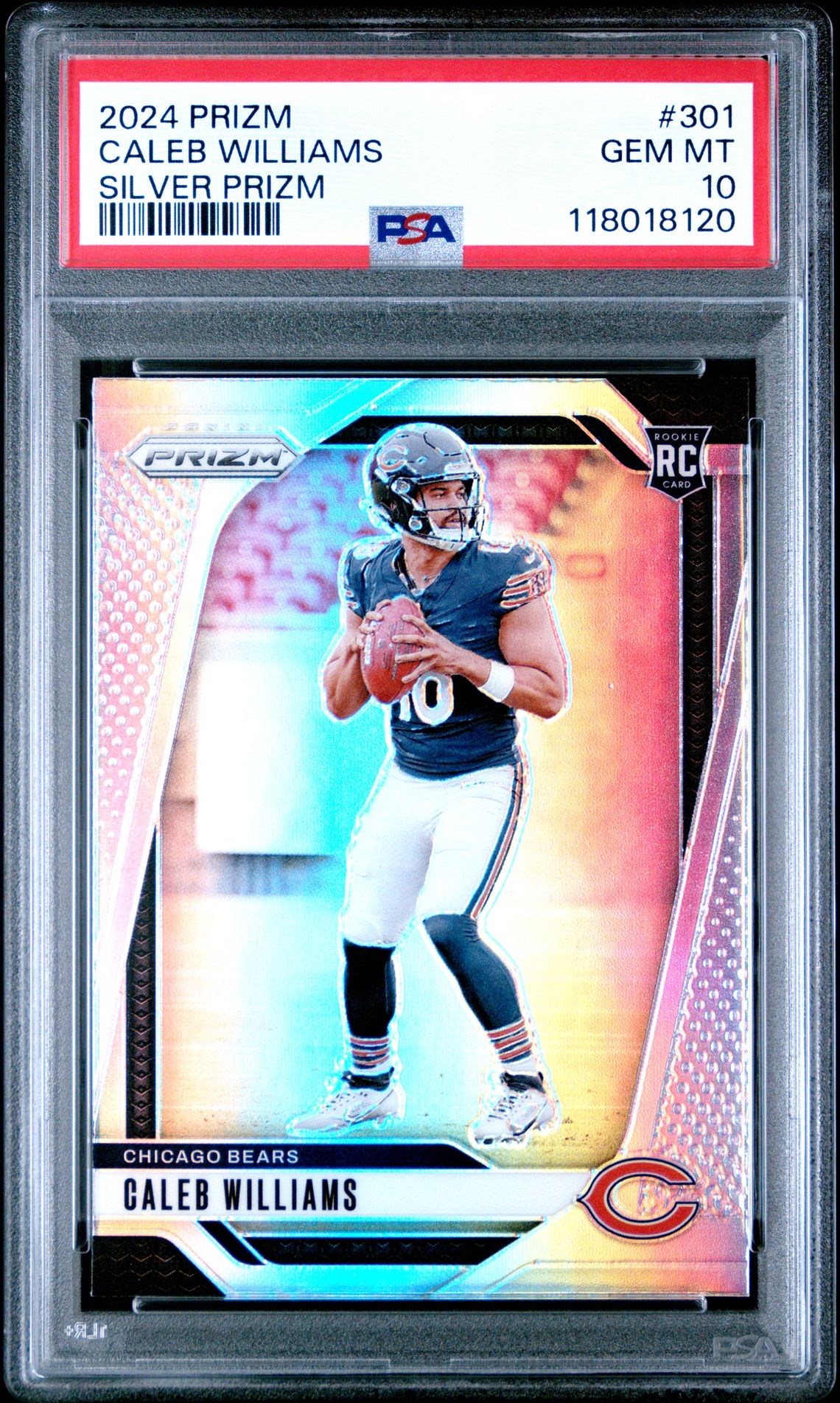 2024 Panini Prizm Caleb Williams #301 (Silver Prizm) Gem Mt 10 front