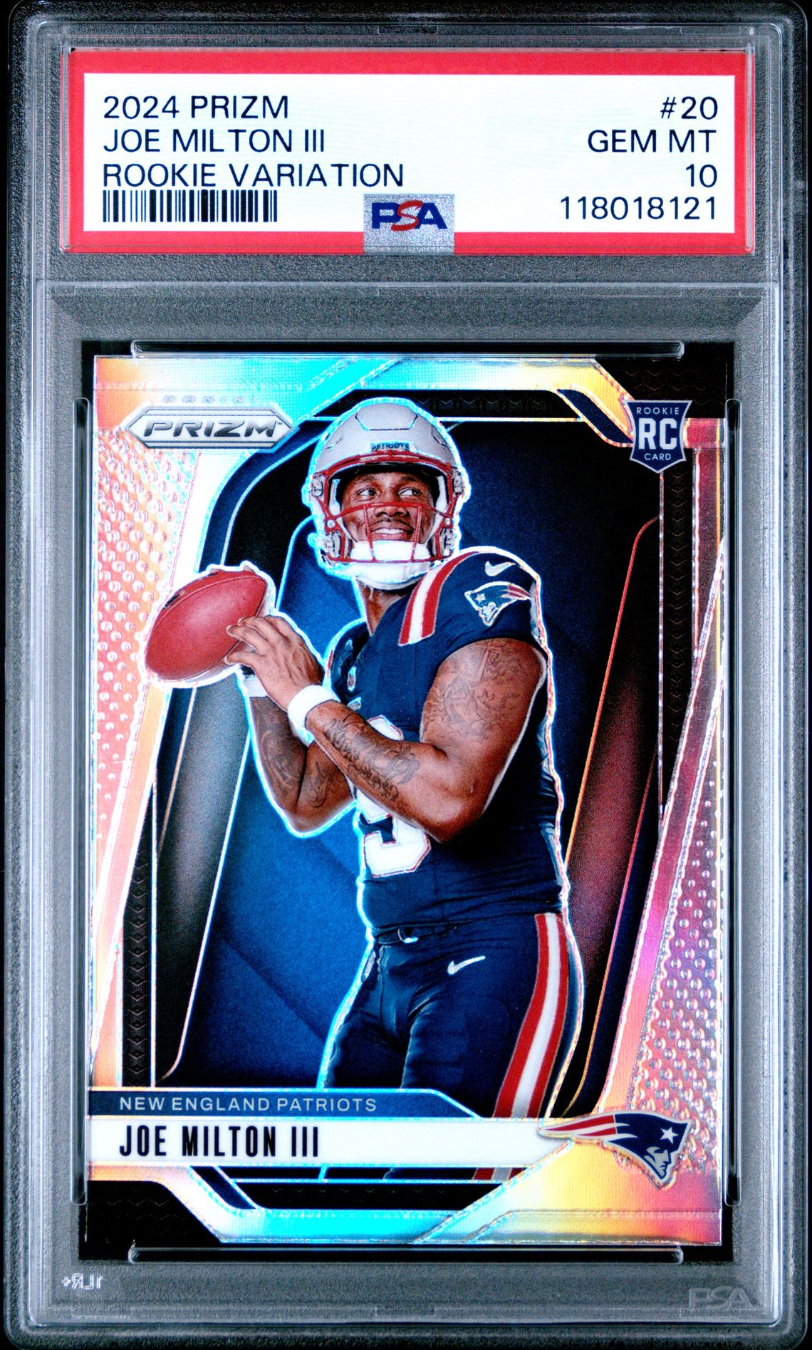 2024 Panini Prizm Rookie Variation Joe Milton Iii #20 Gem Mt 10 front