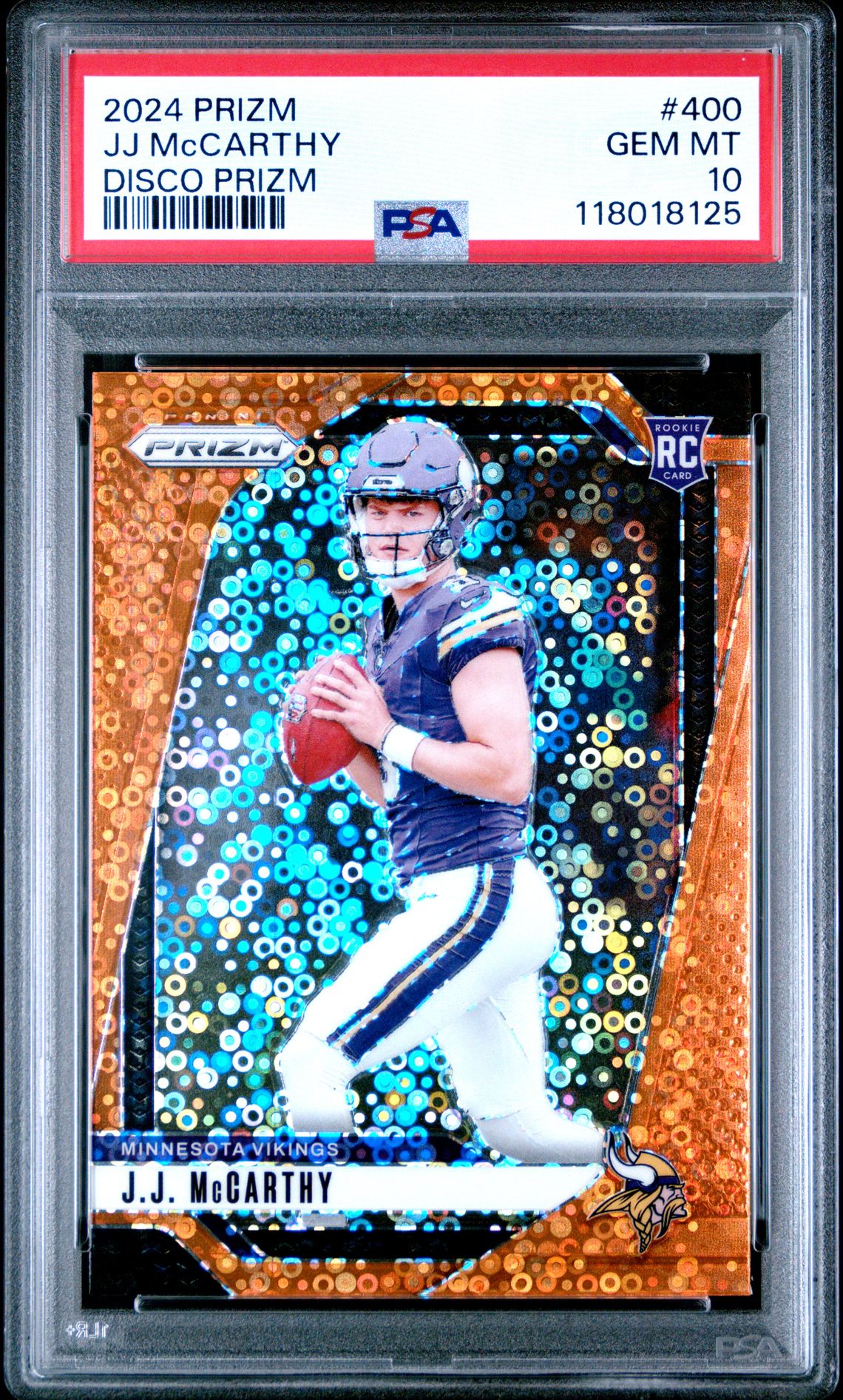 2024 Panini Prizm Jj Mccarthy #400 (Disco Prizm) Gem Mt 10 front