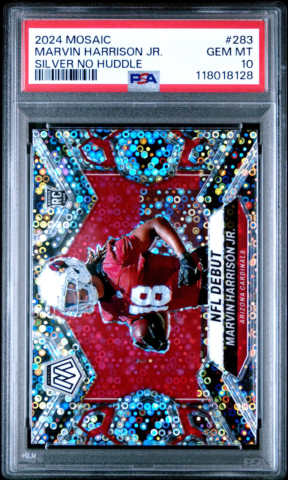 2024 Panini Mosaic Marvin Harrison Jr. #283 (Silver No Huddle) Gem Mt 10 front