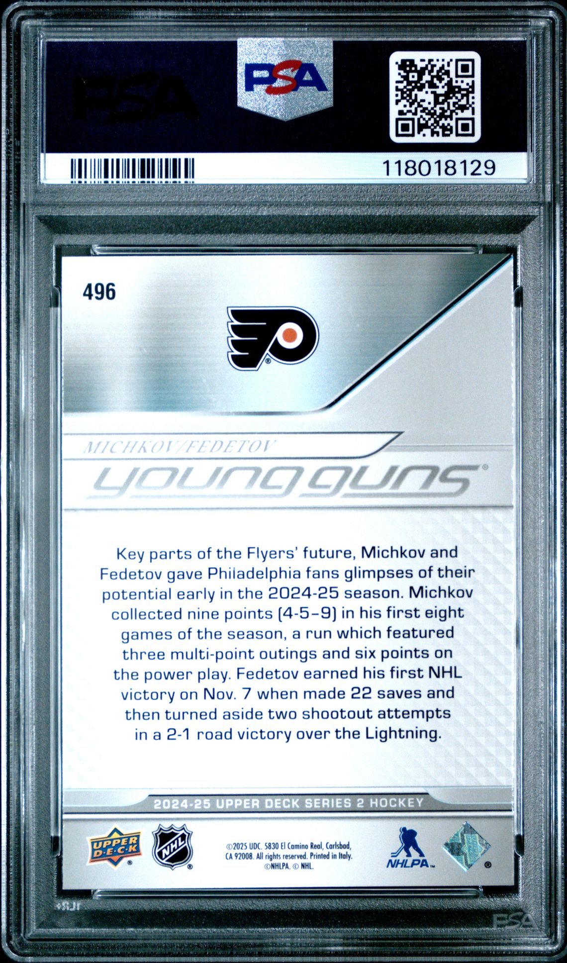 2024 Upper Deck Michkov/Fedotov #496 Mint 9 back