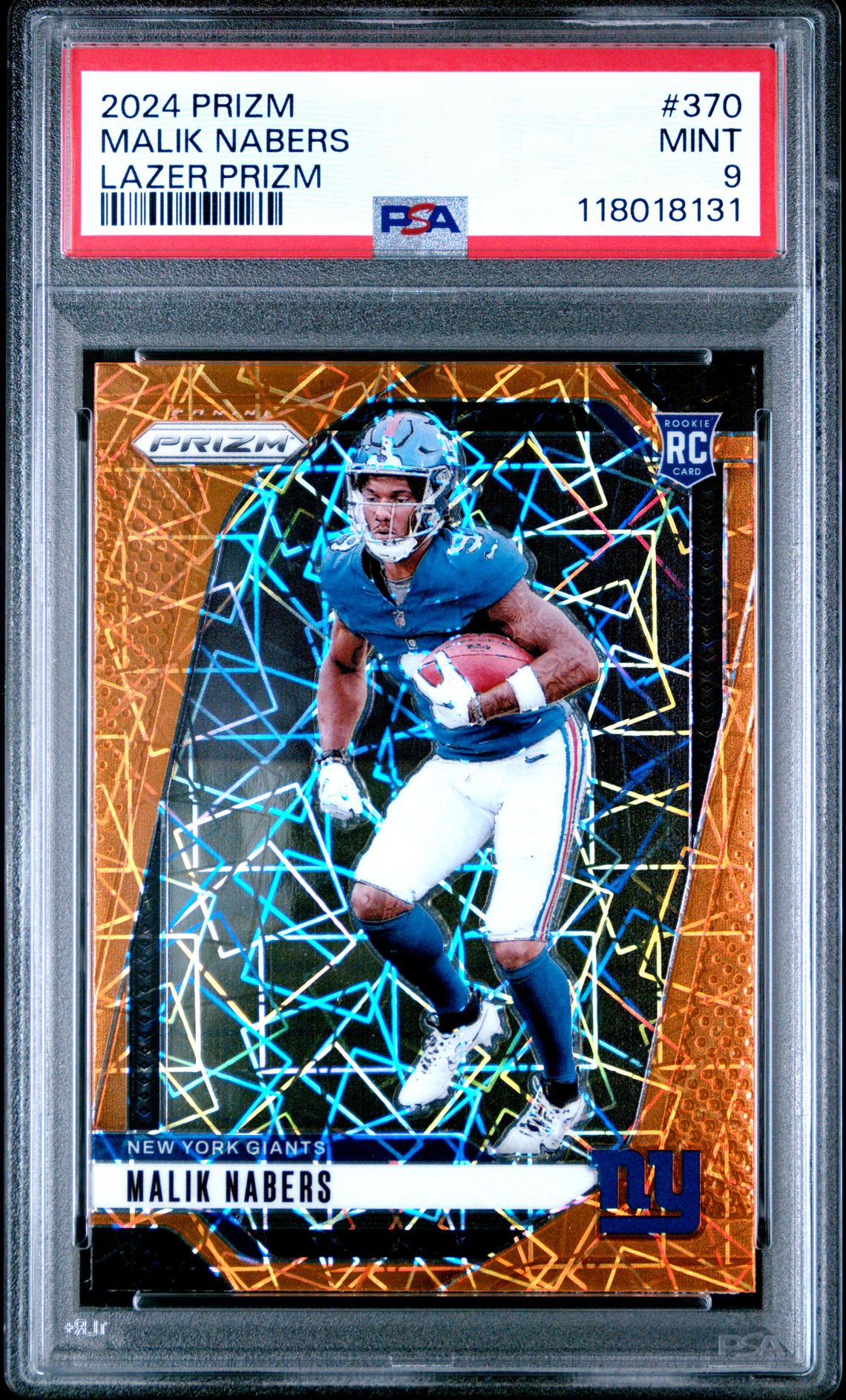 2024 Panini Prizm Malik Nabers #370 (Lazer Prizm) Mint 9 front