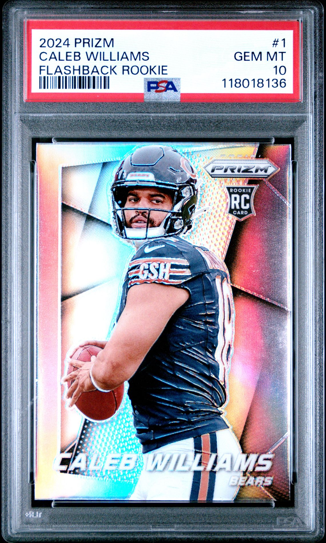 2024 Panini Prizm Prizm Flashback Rookie Caleb Williams #1 Gem Mt 10 front
