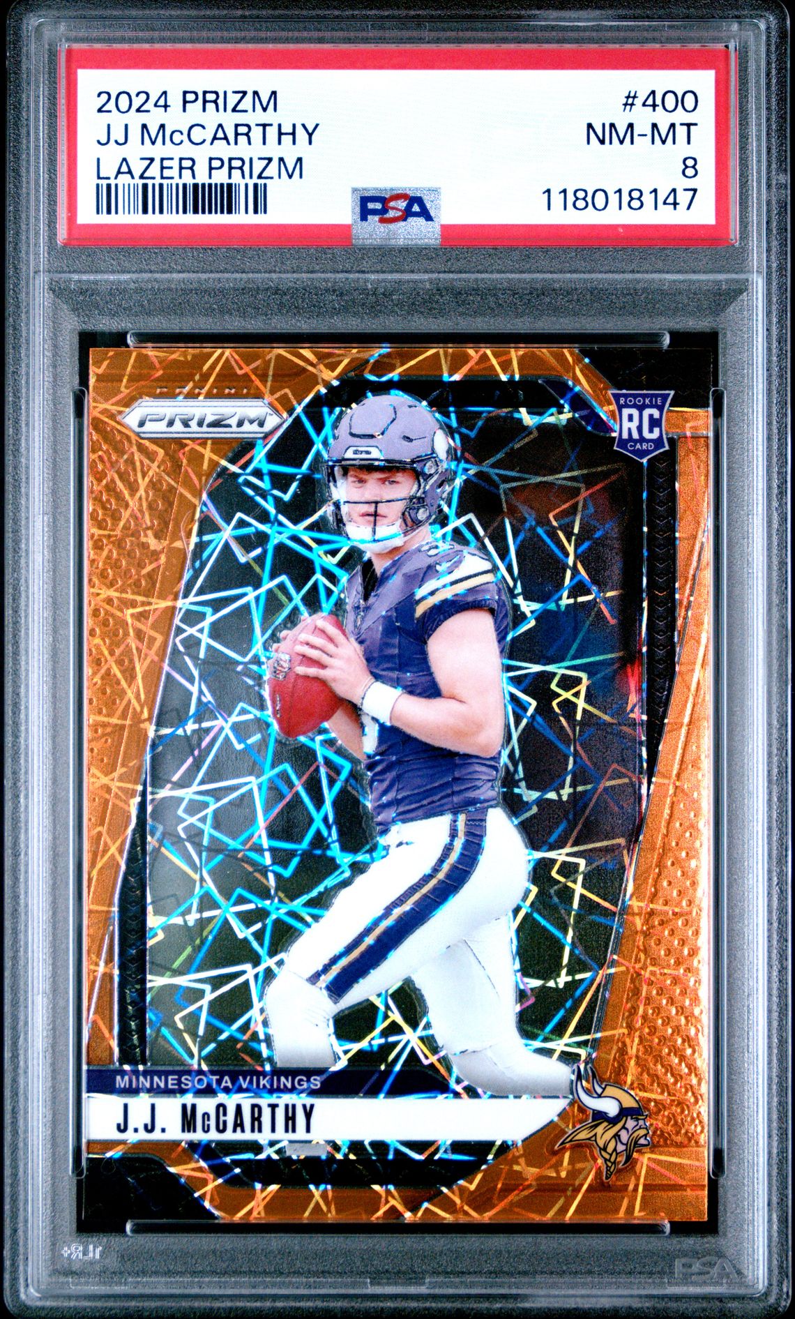 2024 Panini Prizm Jj Mccarthy #400 (Lazer Prizm) Nm-Mt 8 front