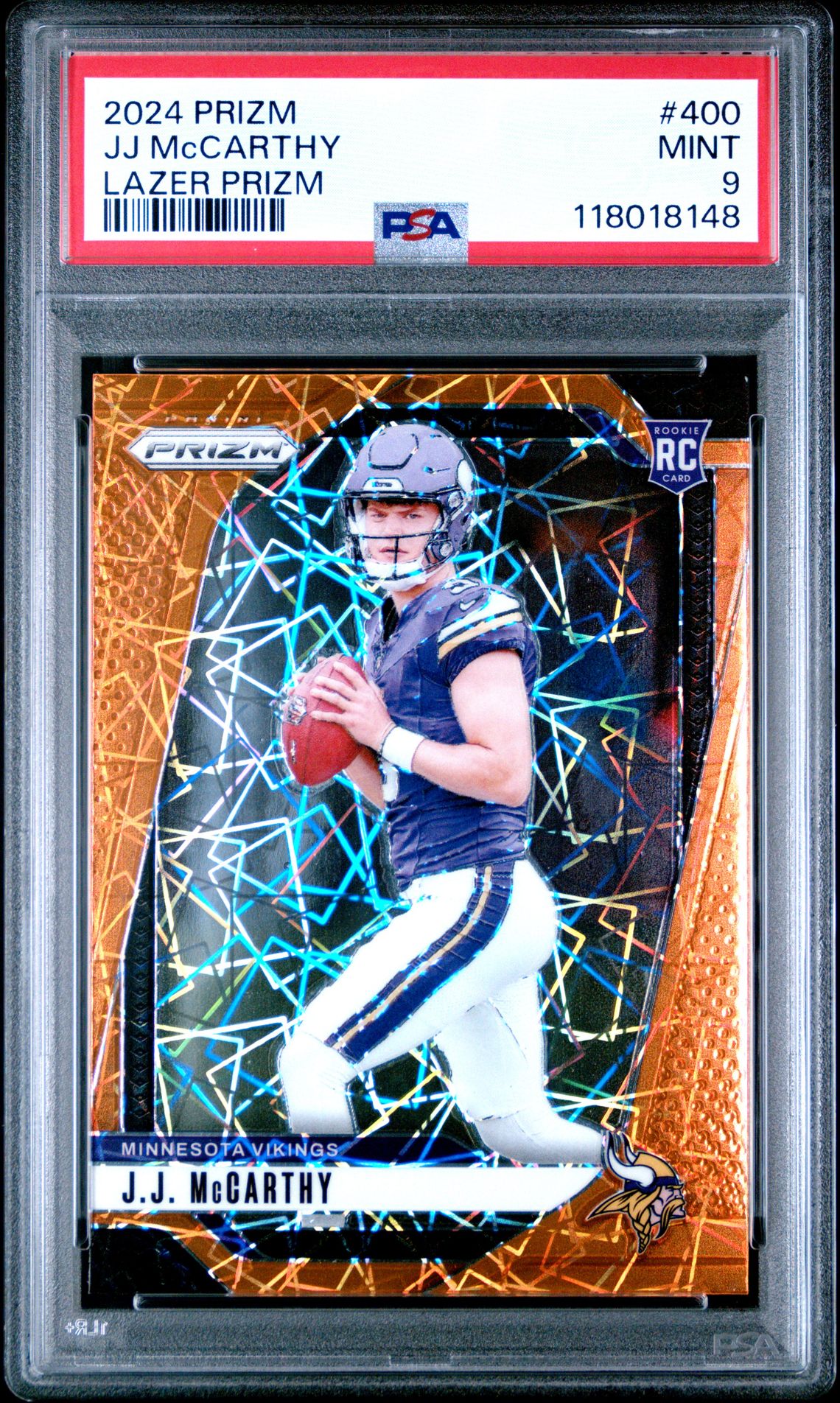 2024 Panini Prizm Jj Mccarthy #400 (Lazer Prizm) Mint 9 front