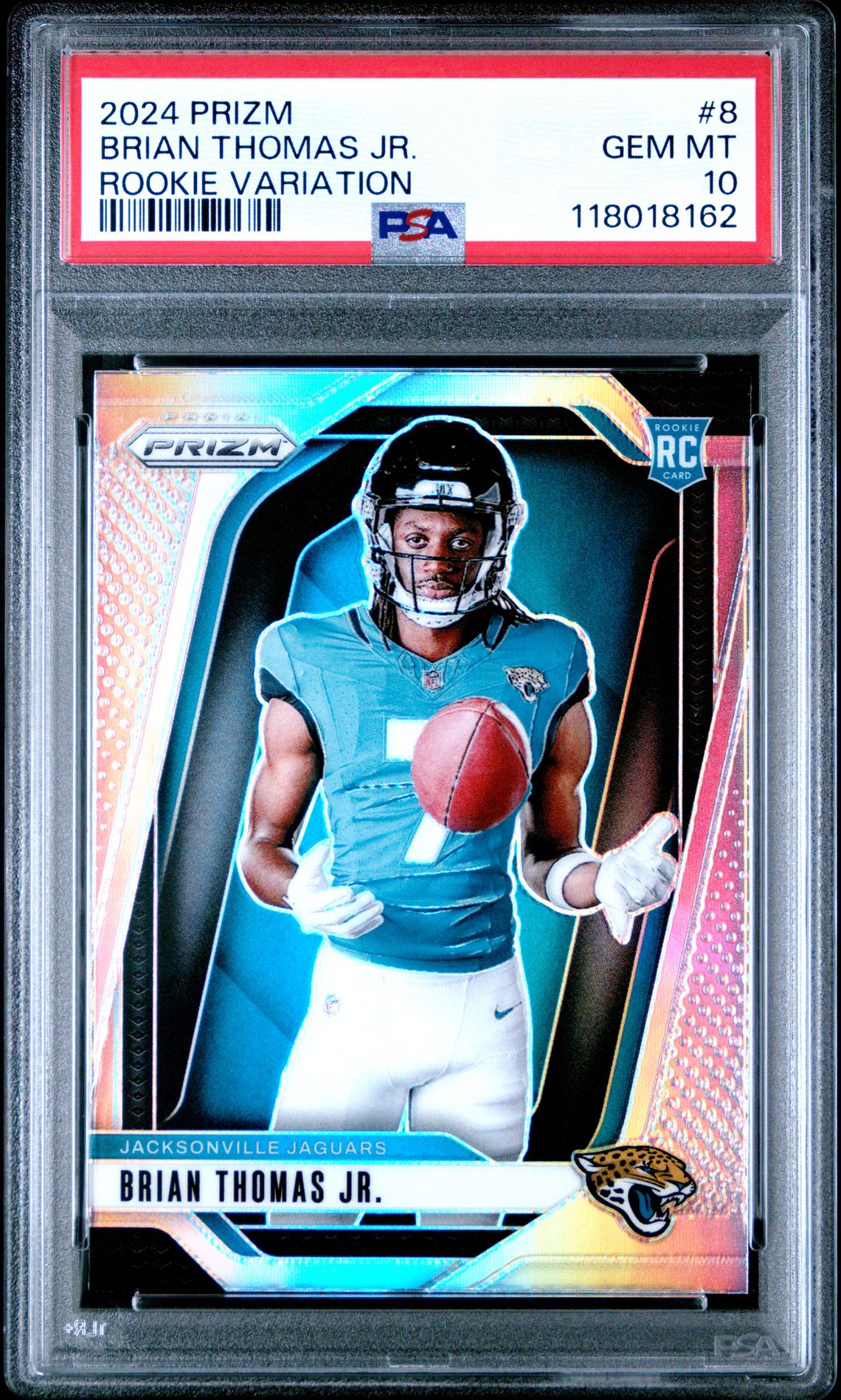 2024 Panini Prizm Rookie Variation Brian Thomas Jr. #8 Gem Mt 10 front