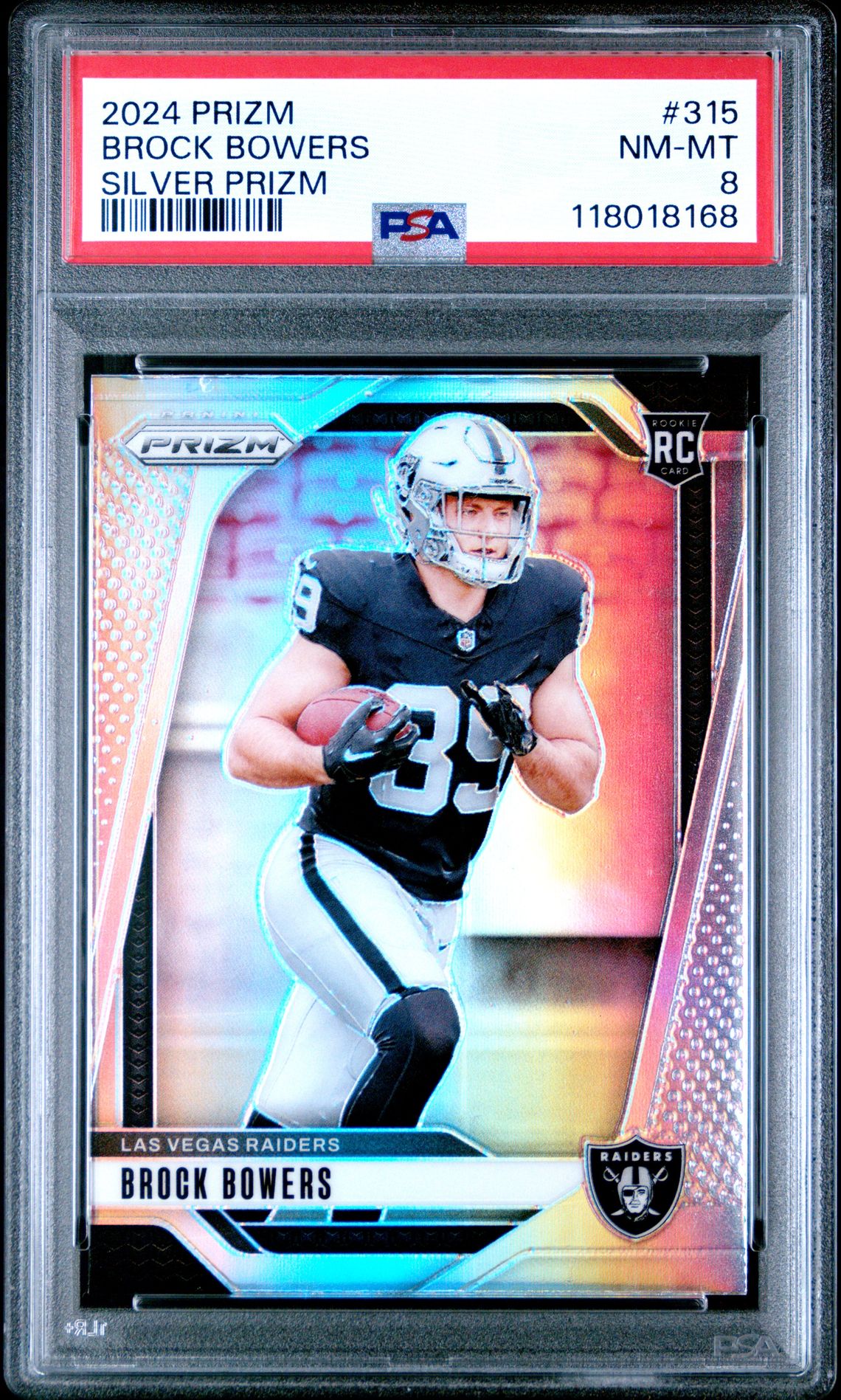 2024 Panini Prizm Brock Bowers #315 (Silver Prizm) Nm-Mt 8 front