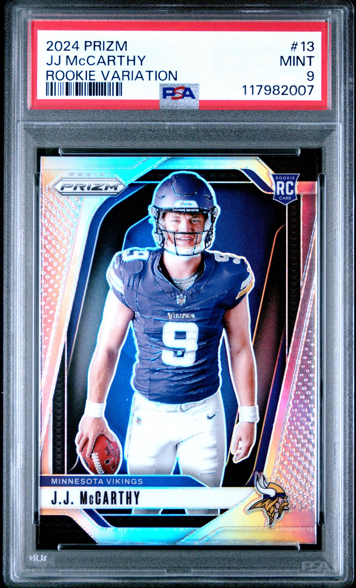2024 Panini Prizm Rookie Variation Jj Mccarthy #13 Mint 9 front